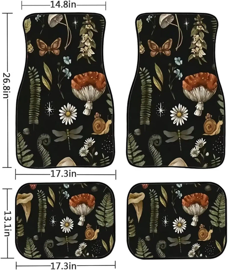 universal mushroom design car floor mats, view 3 - MRSLM