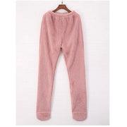 Women's fleece-lined footed lounge leggings, view 5 - MRSLM