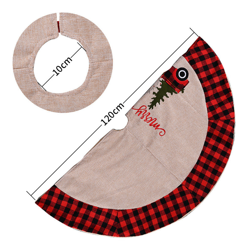 linen-look christmas tree skirt, view 2 - MRSLM