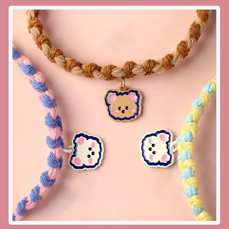 cute pet collar with bear pendant, view 6 - MRSLM