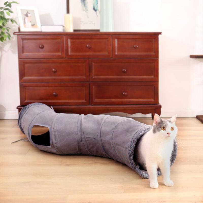 foldable cat play tunnel, view 3 - MRSLM