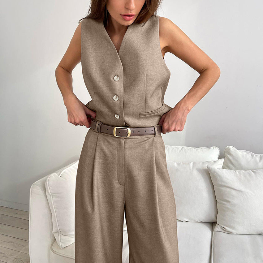 Summer Vest Suit Pants Suit