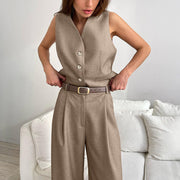 women's summer vest and trousers suit set, view 2 - MRSLM