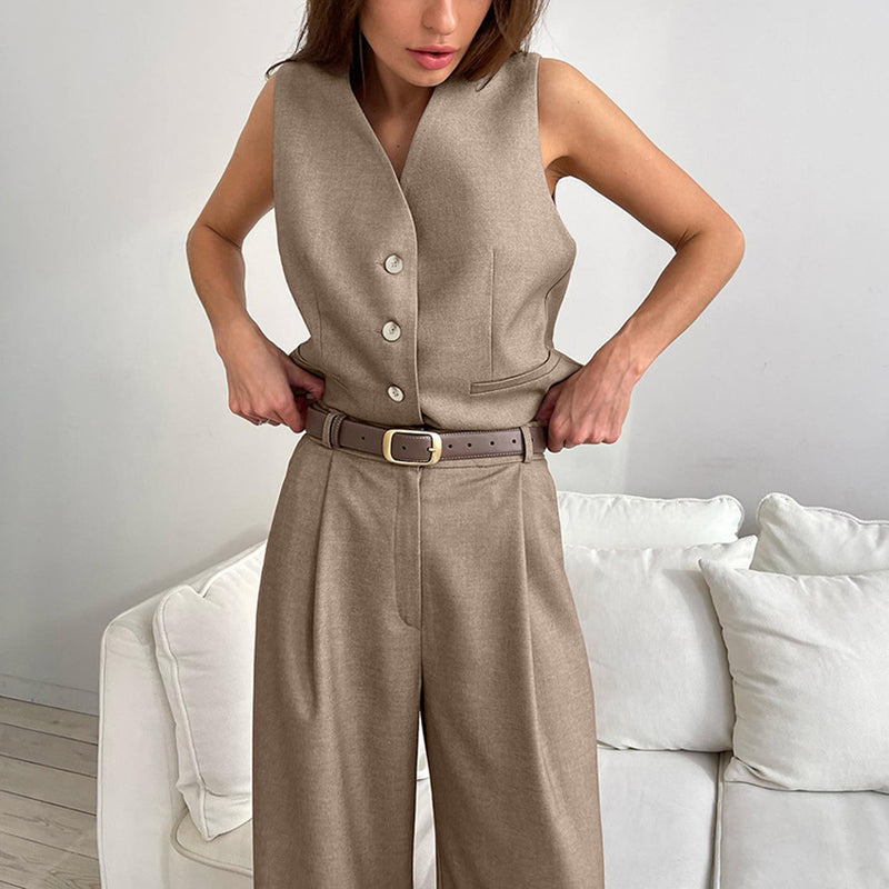 women's summer vest and trousers suit set, view 2 - MRSLM