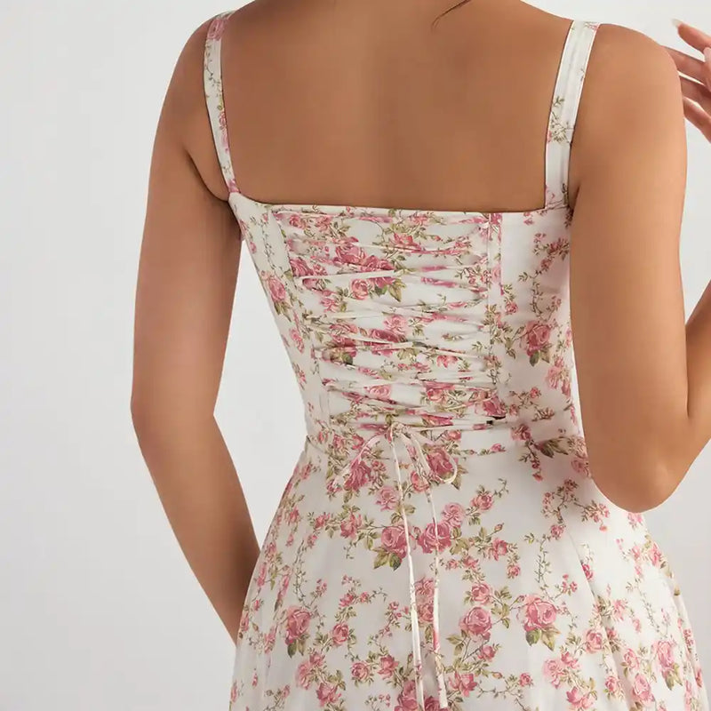 floral print camisole midi dress, view 4 - MRSLM