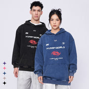 distressed batik print hoodie - MRSLM