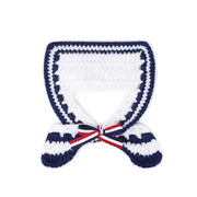Handmade navy crochet collar, view 2 - MRSLM