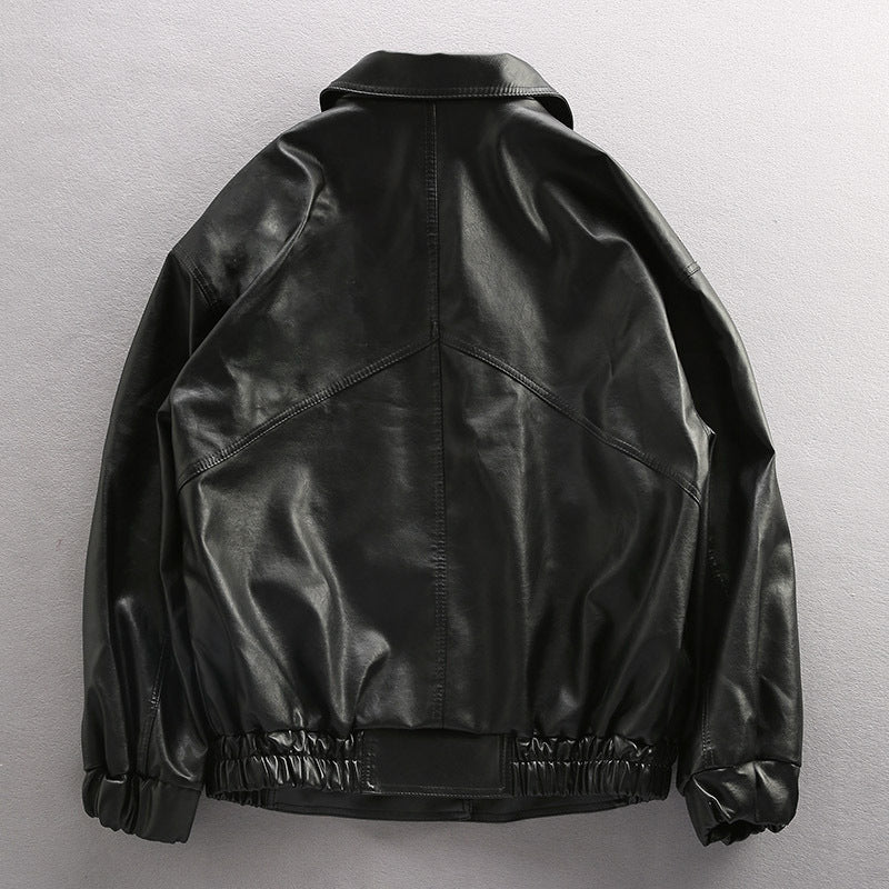 men's pu leather pilot jacket, view 4 - MRSLM