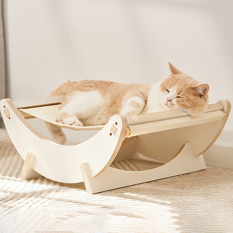 wooden cat rocking bed, view 5 - MRSLM
