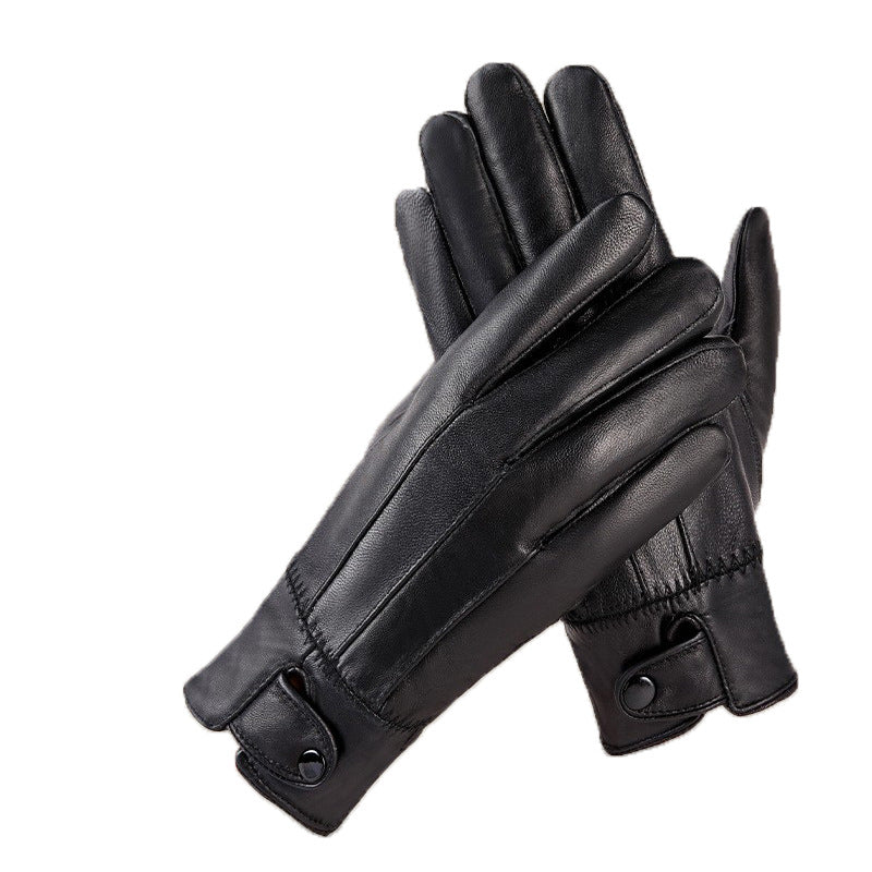 genuine leather fleece-lined gloves, view 7 - MRSLM