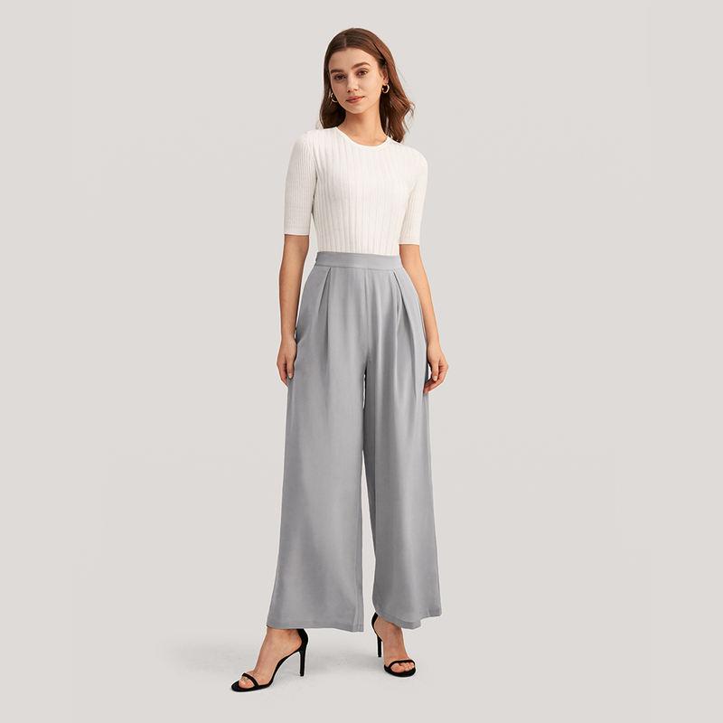 silk wide leg pants, view 2 - MRSLM