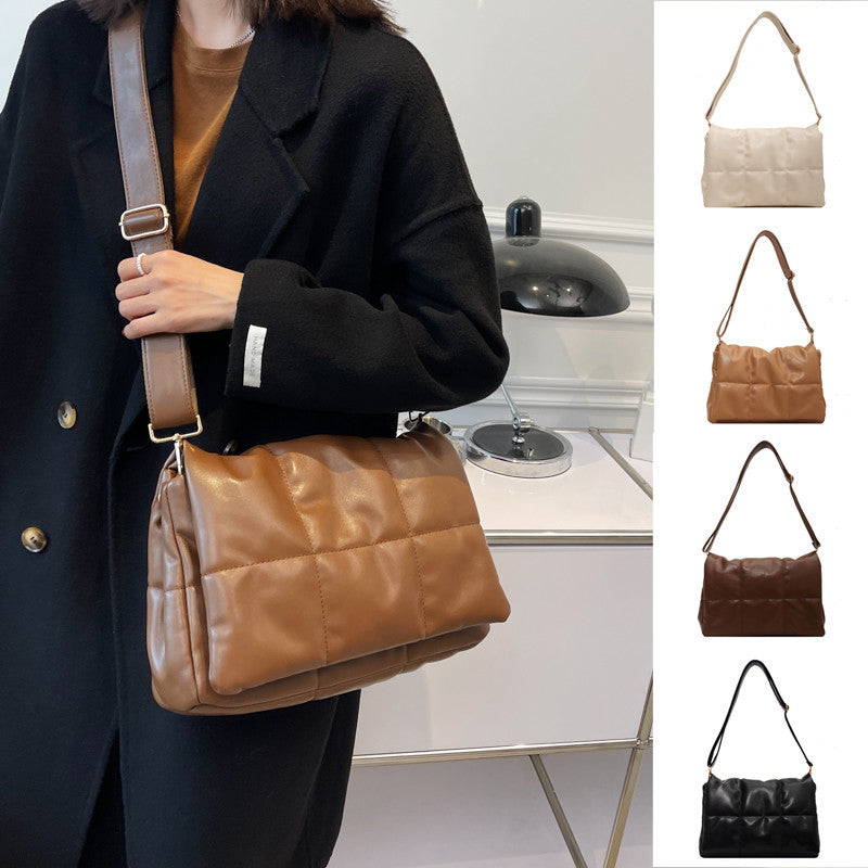 plaid PU shoulder messenger bag - MRSLM