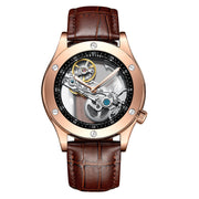 men's mechanical leather watch, view 3 - MRSLM