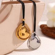 double layered meteorite pendant necklace, view 6 - MRSLM