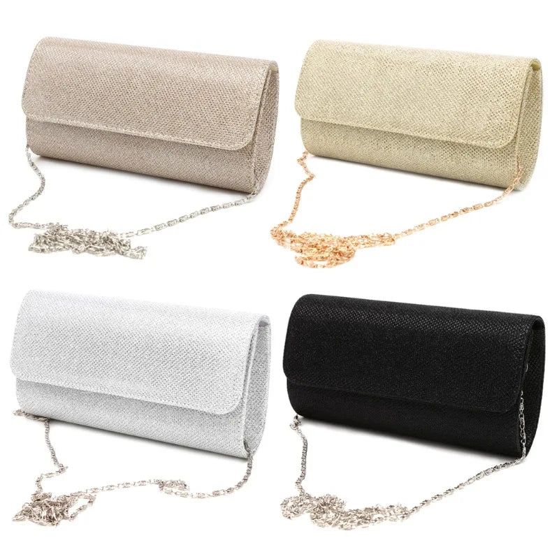 shiny chain crossbody clutch, view 9 - MRSLM
