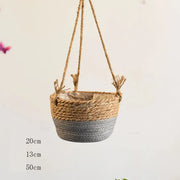 Jute rope hanging planter basket, view 2 - MRSLM