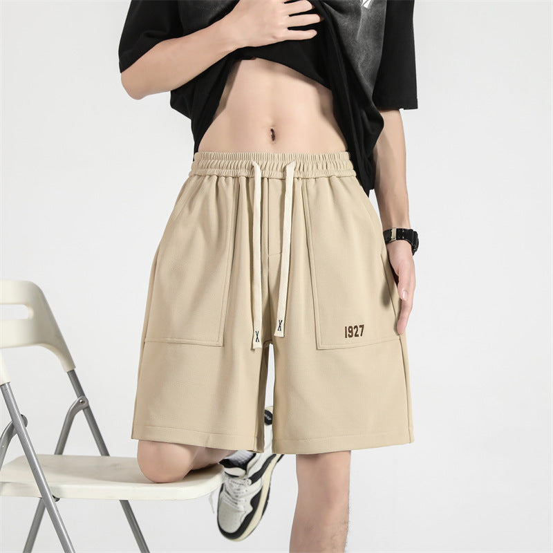 Retro workwear embroidered pocket shorts, view 3 - MRSLM