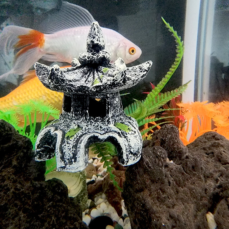 resin ancient pavilion aquarium decoration, view 4 - MRSLM