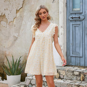 small flower A-line beach dress, view 3 - MRSLM