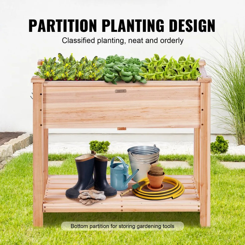 elevated wooden garden bed planter kit, view 9 - MRSLM