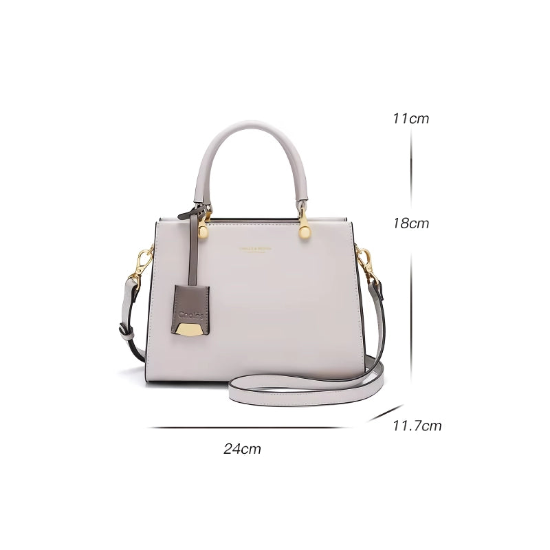 Cowhide leather tote shoulder bag, view 9 - MRSLM