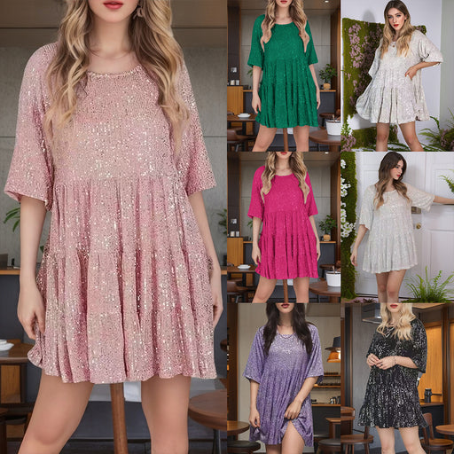 women's loose-fit sequin dress - MRSLM