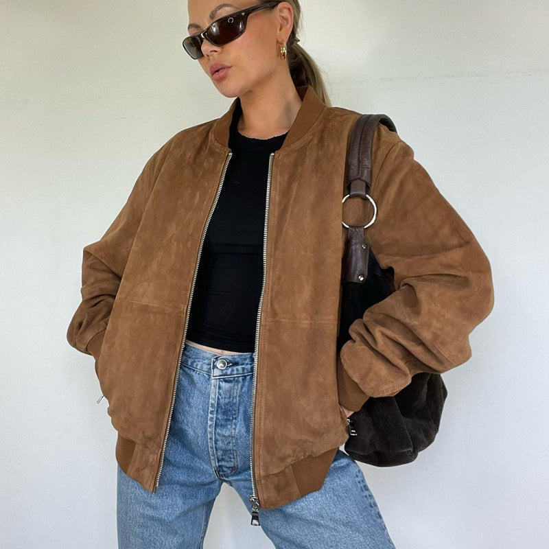 women's retro street style zipper jacket, view 3 - MRSLM