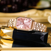 women's simple rectangular leather watch, view 10 - MRSLM