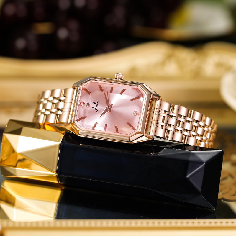 women's simple rectangular leather watch, view 10 - MRSLM