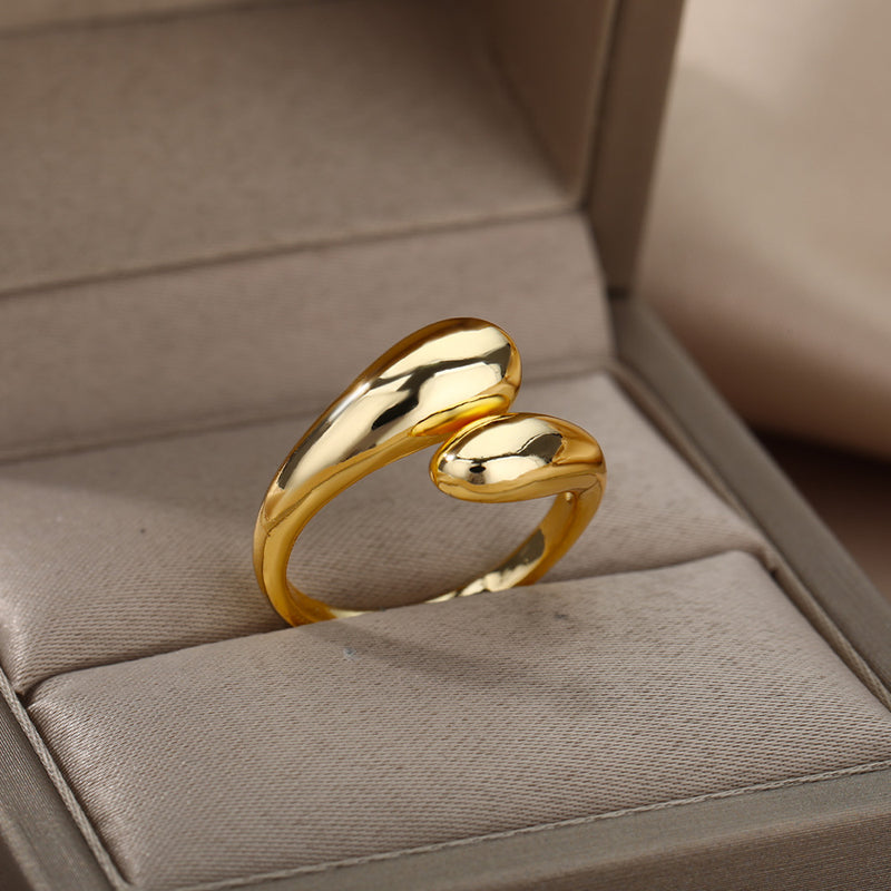 gold-tone stainless steel women's wedding band, view 5 - MRSLM