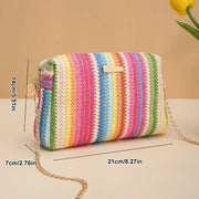 rattan knit straw crossbody bag, view 10 - MRSLM