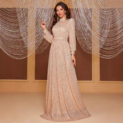 sequin evening long dress, view 3 - MRSLM