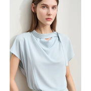 Solid chiffon blouse, view 2 - MRSLM