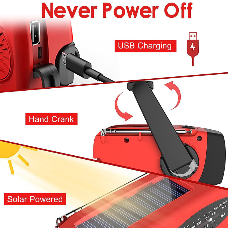 solar hand crank LED lantern, view 7 - MRSLM