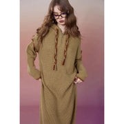 plus size hoodie knitted dress, view 5 - MRSLM