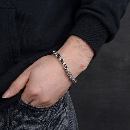 sterling silver retro mantra bracelet - MRSLM