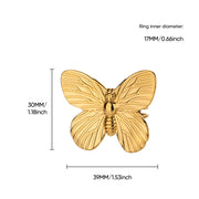vintage butterfly stainless steel ring, view 2 - MRSLM