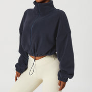 women's loose stand collar sports coat, view 6 - MRSLM