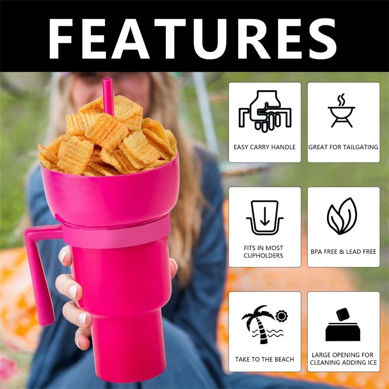 Multi-Purpose Portable Snack and Drink Tumbler