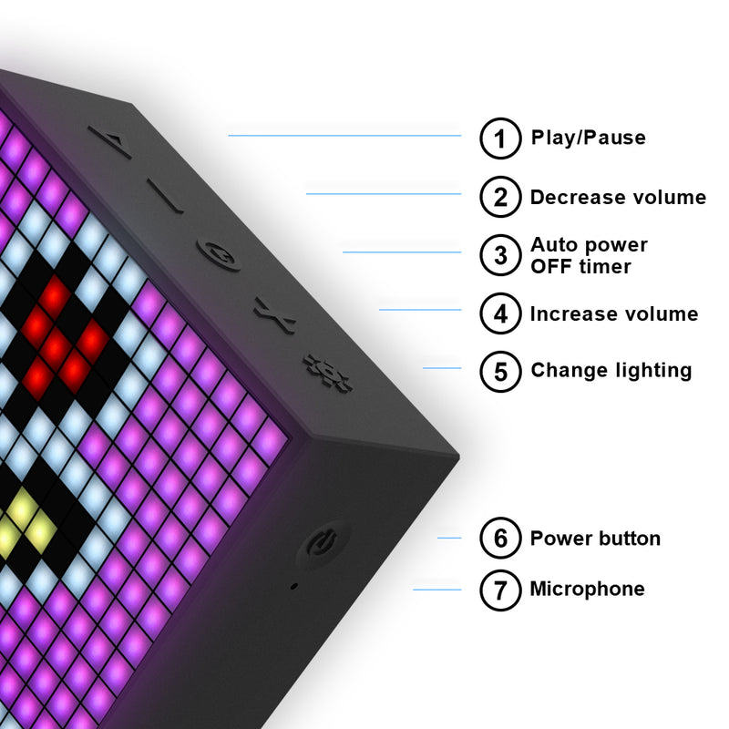 bluetooth speaker with alarm clock and led display, view 11 - MRSLM
