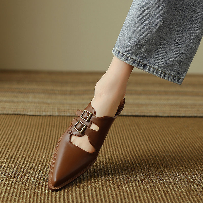 leather slingback mules, view 21 - MRSLM