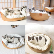 woven pet bed with cushion, view 7 - MRSLM