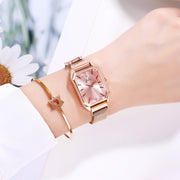 women's simple rectangular leather watch, view 19 - MRSLM