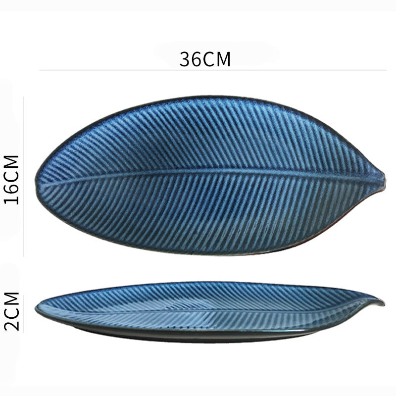 Japanese leaf-shaped ceramic plate, view 12 - MRSLM