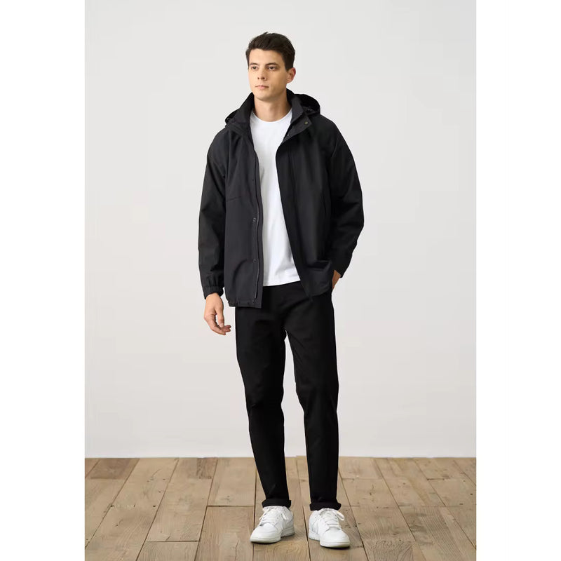 men's oversize windbreaker jacket with detachable hood, view 8 - MRSLM