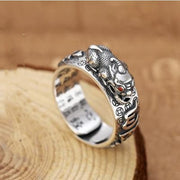 men's silver pixiu ring, view 8 - MRSLM