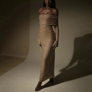 strapless sparkle maxi dress, view 6 - MRSLM