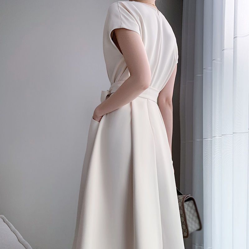 High waist A-line summer dress, view 3 - MRSLM