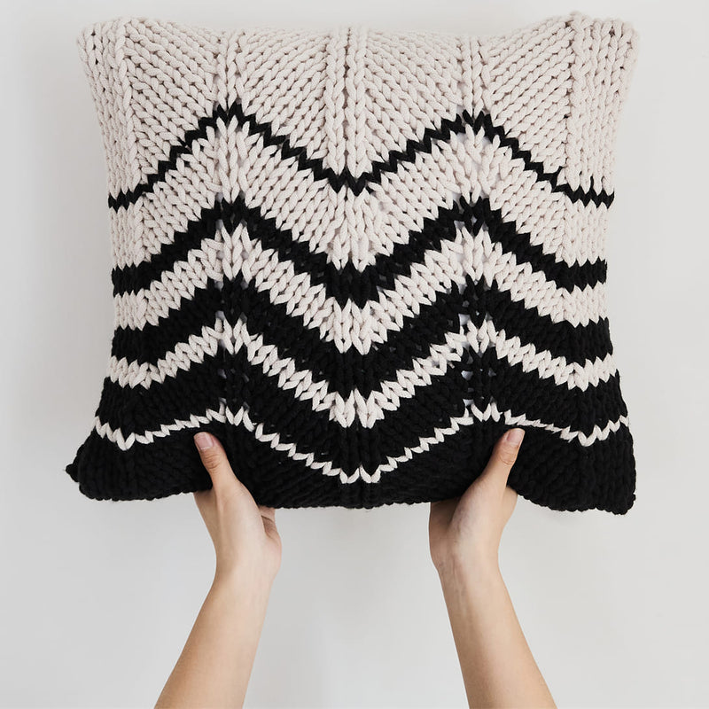 hand crochet chunky knit throw pillow, view 8 - MRSLM