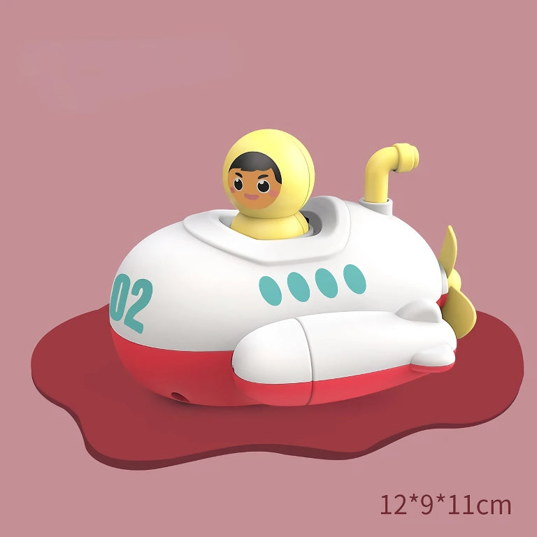 wind-up submarine bath toy, view 5 - MRSLM